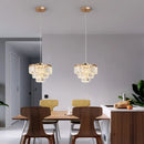 GobekUsa Crystal LED Pendant Light for Kitchen Island Living Dining Room Chandelier