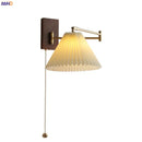 GobekUsa LED Pull Chain Wall Lamp - Modern Nordic Sconce for Bedroom & Living Room