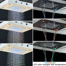 GobekUsa Brushed Gold LED Rainfall Shower Set with Thermostatic Faucet