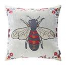 GobekUsa Bee Embroidery Cushion Cover - Exquisite Animal Design for Sofa Decor
