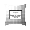 GobekUsa Black Geometry Letters Print Cushion Cover for Home Decor & Office