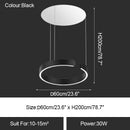 GobekUsa LED Ring Chandelier: Modern Dining Room Table Lighting & Home Decoration