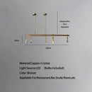 GobekUsa Bronze LED Crystal Hanging Lamp Luxury Fixture for Living Room