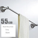 GobekUsa Gray Bathroom Accessories Set: Towel Rack, Toilet Brush Holder, Shelf, Soap Dish