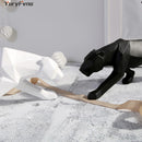 GobekUsa Leopard Geometric Resin Statue - Modern Wildlife Panther Sculpture for Home Office