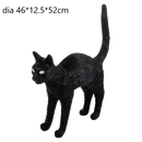 GobekUsa Black Cat Resin Table Lamp for Bedroom Office Dining Room