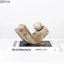 GobekUsa Geometric Stone Ornaments Desk Decoration Modern Artwork Statue Room Decor
