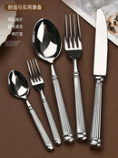 GobekUsa Golden Stainless Steel Flatware Set, 4Pcs Fork Knife Spoon Cutlery Kit.