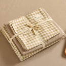 GobekUsa Japanese Grid Print Bed Set in Washed Cotton for Summer Comfort
