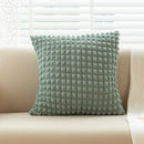 GobekUsa Cream Style Elastic Puff Plaid Cushion Cover 45*45CM Home Decor