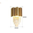 GobekUsa Gold Crystal Glass Wall Sconce Light Fixture for Luxury Bedroom Decor