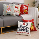 GobekUsa Christmas Embroidery Cushion Cover 45x45cm Santa Deer Snowflake Pillowcase Square Cotton