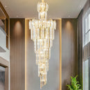 GobekUsa Crystal Chandelier: European Villa Hotel Luxury Hollow Building Middle Floor Lighting