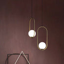 GobekUsa Glass Ball Pendant Lamp: Elegant Dining Room Light Fixture, Gold Finish