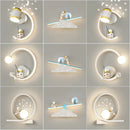GobekUsa Astronaut Wall Lamp: Gold White Black Bedroom Decor Resin Wall Mount Light