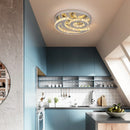GobekUsa Crystal LED Sun Moon Chandelier Pendant Light for Living Dining Bedroom