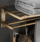 GobekUsa Antique Brass Bathroom Accessory Set: Towel Rack, Paper Holder, Soap Dish, Towel Ring, & More