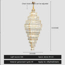GobekUsa Crystal Large Chandelier for Villa Duplex Loft Stairs, Elegant Hall Pendant Light