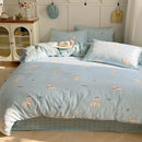 GobekUsa Cartoon Pattern 100% Cotton Bedding Set - Single Double Size Soft Fitted Sheet, Cozy & Breathable