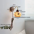 GobekUsa LED Tiffany Style Wall Lights Pull Chain Sconce Colorful Glass Stair Fixture