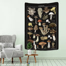 GobekUsa Black Mushroom Mystical Tapestry Wall Hanging for Boho Home Decor