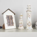 GobekUsa Coastal Wooden Lighthouse & Ship Model for Mediterranean Home Decor
