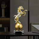 GobekUsa Golden Horse Sculptures: Home & Office Decor Ornaments