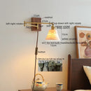 GobekUsa Ceramic Copper LED Wall Light | Modern Bedside Lamp with Pull Chain Switch