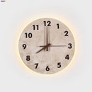 GobekUsa LED Stone Clock Wall Lamp Sconce, Modern Nordic Yellow Cave Bathroom Mirror Light
