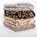 GobekUsa Leopard Print Knitted Fleece Blanket: Super Soft & Lightweight for Sofa Nap