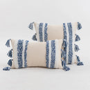GobekUsa Blue Grey Stripe Tufted Cushion Cover 45x45cm/30x50cm for Home Decoration