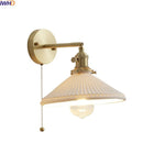 GobekUsa Ceramic LED Wall Light with Pull Chain Switch for Bedroom Bathroom Living Room
