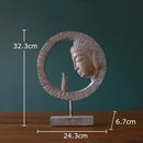 GobekUsa Buddha Head Statue Resin Sculpture Religious Desk Ornament Room Decor