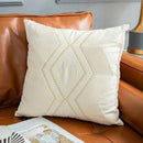GobekUsa Ivory Geometric Embroidery Cushion Cover - Home Decor for Living Room Sofa Bed