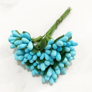 GobekUsa Blue Flower Cherry Stamen Berries Bundle for DIY Christmas Wedding Decor