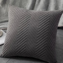 GobekUsa Blue Wave Crimping Quilted Cushion Cover for Home Sofa Bed Decor