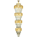 GobekUsa Elegant Crystal Hollow Long Chandelier for Duplex Living Room and Stairwell