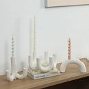 GobekUsa Elegant White Ceramic Candlestick Holder for Home Decor and Dining Table
