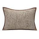 GobekUsa Geometric Brown Leather Splicing Throw Pillow Cover 45x45cm Luxe Square Cushion Case