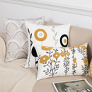 GobekUsa Daisy Floral Geometric Embroidery Pillowcase, Soft Comfortable Home Decor Cover