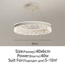 GobekUsa Crystal Rings LED Chandelier Black&White Frame