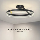 GobekUsa Black Gold Round Chandelier: Modern Design Ceiling Lamp for Home Decoration