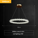 GobekUsa Luxe Crystal Circle LED Pendant Light - Dimmable Art Deco Style