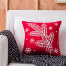 GobekUsa Christmas Embroidered Cushion Cover Snowman Deer Santa Bell Snowflake Pillowcase