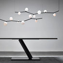 GobekUsa Art Deco Branches Chandeliers Black White Glass G9 Bulb Height Adjustable