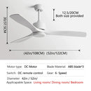GobekUsa Black Industrial Ceiling Fan 52Inch DC Powerful Airflow Living Room Office Commercial