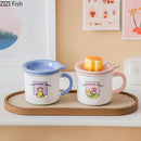 GobekUsa Lovers Cartoon Pattern Porcelain Coffee Mug Tea Cup for Dining Table