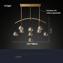 GobekUsa Black Brass Retro Crystal Copper LED Ceiling Pendant for Home Lighting