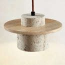 Japanese Stone and Wood Cream Pendant Light