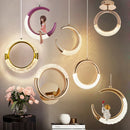 GobekUsa LED Ring and Moon Lamps Set - Modern Acrylic+Alloy Lighting Collection